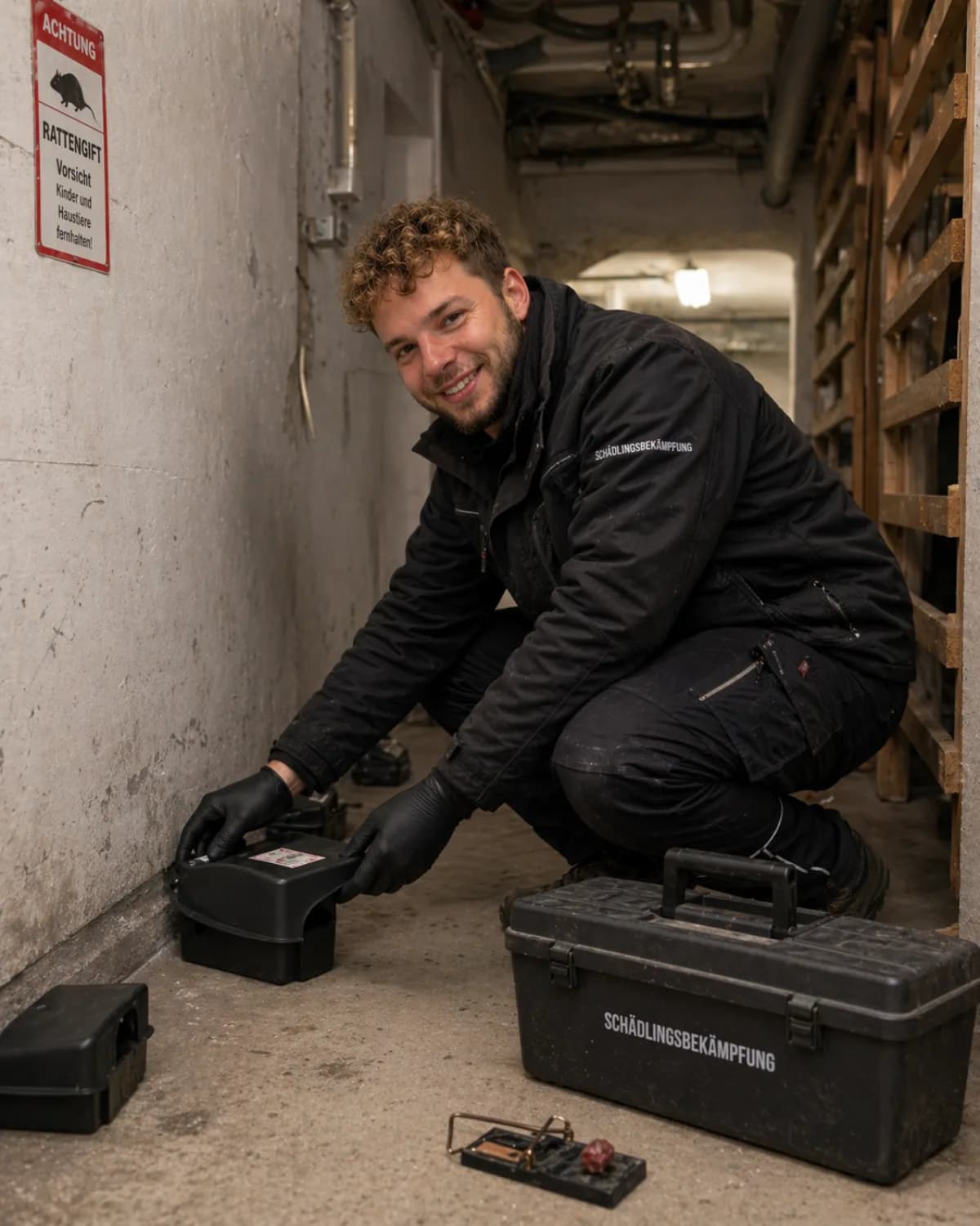 Rattenköderbox im Einsatz